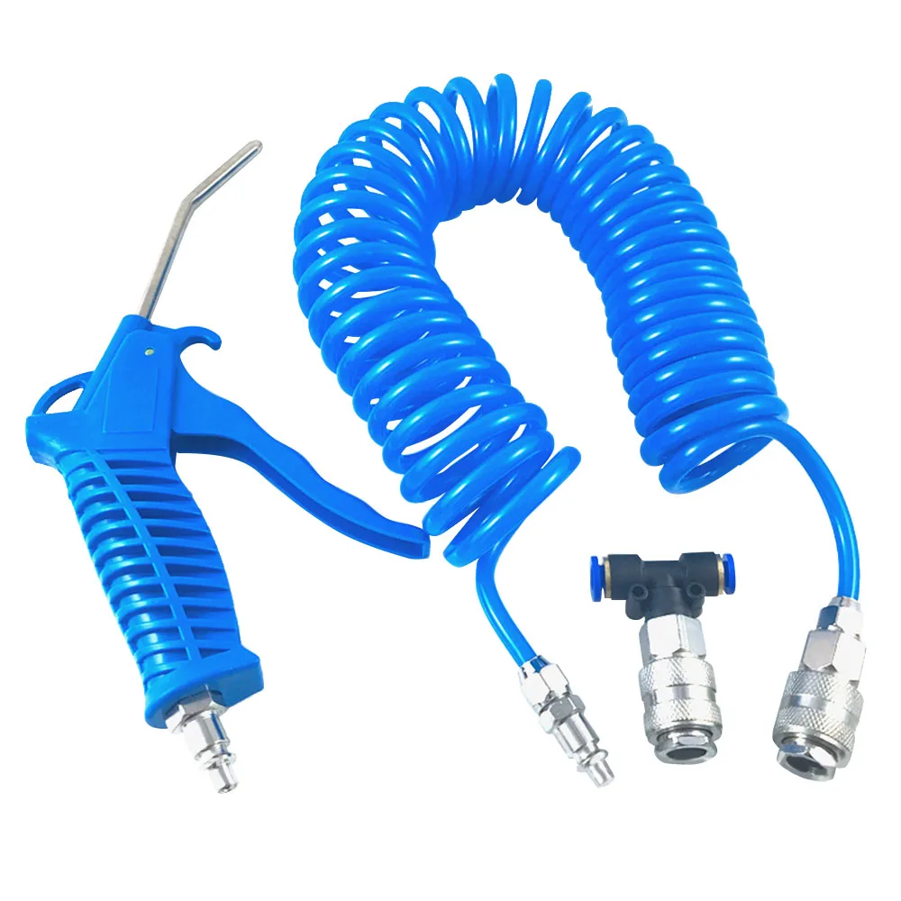 

5m PE Spring Pipe Cleaning Spray Gun Air Blow Dust With Pneumatic Air Hose Connector Tube Pipe Clean Car Duster Cleaning Tools