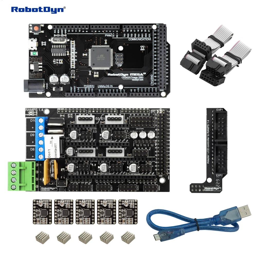 3D Printer SET 1 MEGA 2560 RAMPS 1 4 A4988 5pcs MicroUSB Cable 50cm