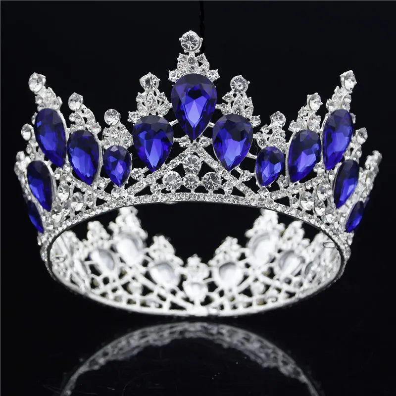 

Baroque queen tiara crown Pageant Diadem Wedding Sparkling Tiaras and Crowns Ornament Prom hair jewelry accessories