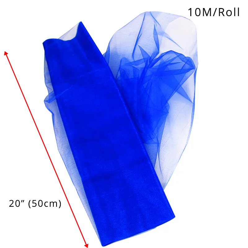 50x10 см органза со стразами свадебная пряжа Тюль рулон отвесный день рождения, мероприятие, вечеринка поставки Гавайские Свадебные украшения для вечеринки - Цвет: royal blue