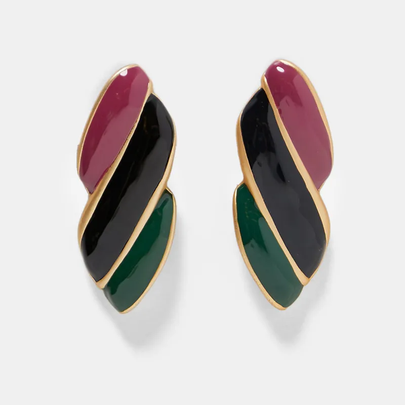 Girlgo 32 стиля, Цветные Висячие серьги с кристаллами ZA для женщин, геометрические большие Макси-серьги с подвеской, трендовые ювелирные изделия - Окраска металла: red black green