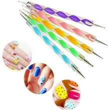 5Pcs 2Way Marbleizing Dotting Manicure Tools Painting Pen DIY Nail Art Paint Nail Art Dot Dotting Tool Nail Care Nail Tool