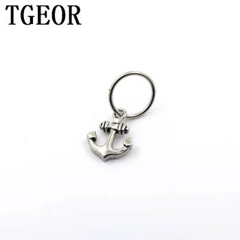 

free shipping wholesale body jewelry 20pcs surgical Stainless Steel silver color dangle anchor piercing segment ring
