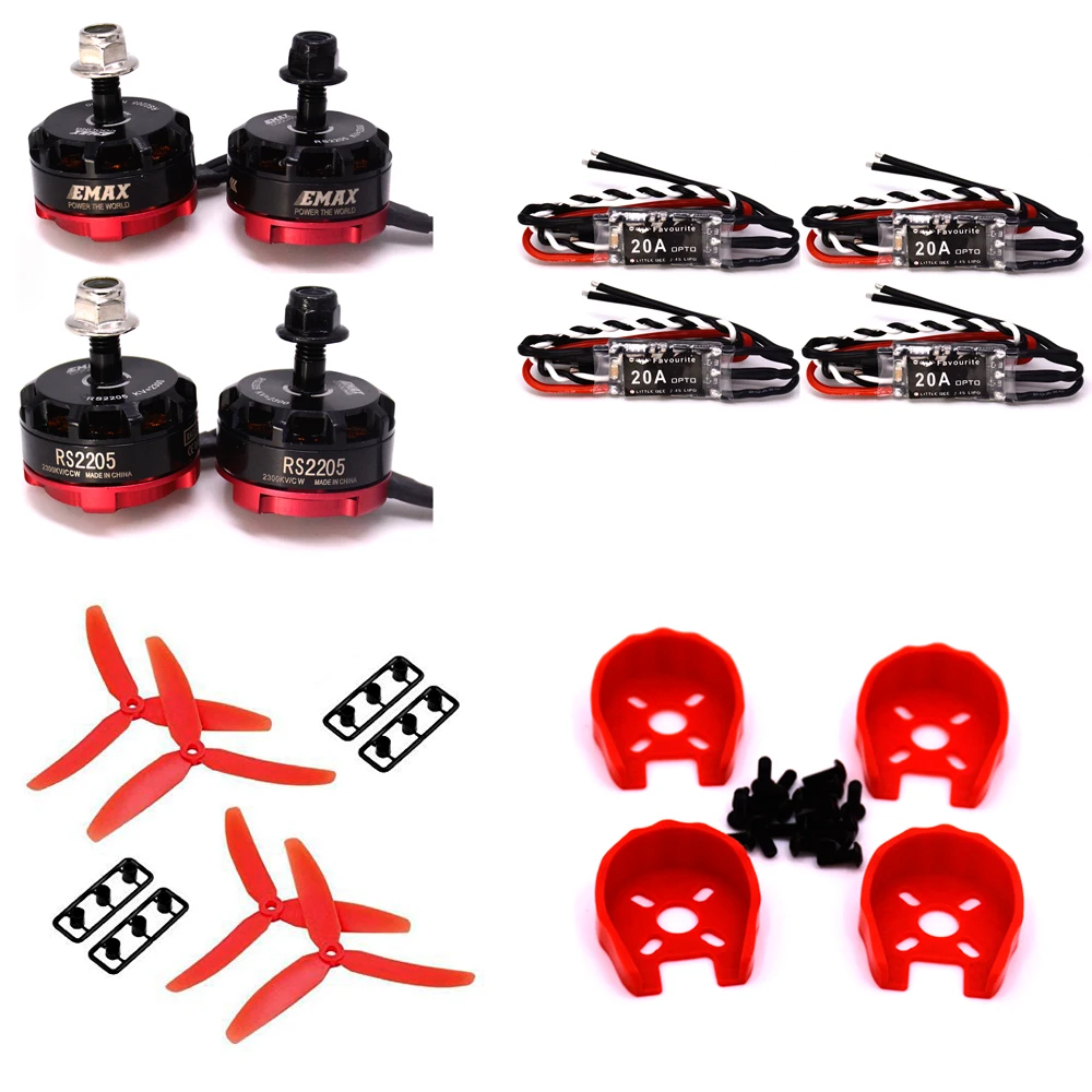 RS2205 2205 2300KV Brushless Motor 4 PCS Little bee 20A ESC Motor Cover 5030 prop For