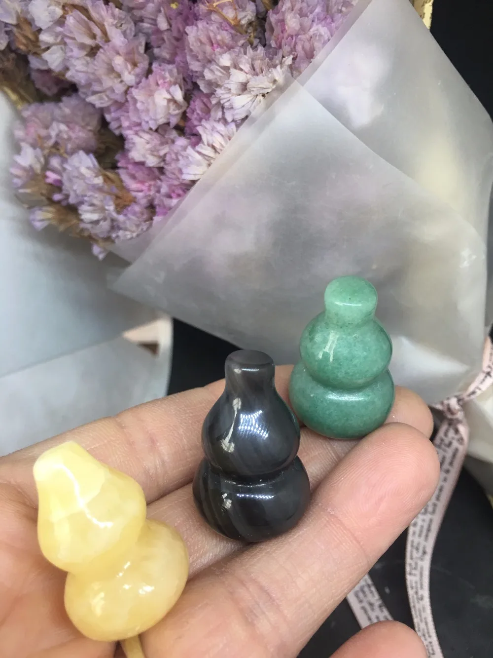 natural beauty of dongling jade. Obsidian. perfect combination