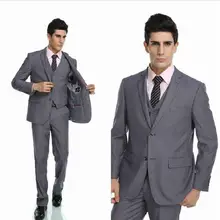 Новые мужские свадебные костюмы темно-серого цвета для выпускных, свадеб смокинги индивидуальный заказ свадебные костюмы для мужчин женихов Для мужчин костюмы(пиджак+ брюки+ жилет+ галстук-бабочка