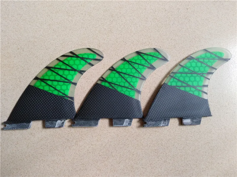 تصفح زعانف Fcs ii زعانف العسل الألياف الزجاجية الكربون G5 ركوب الأمواج زعانف تصفح الأخضر زعانف 3 قطعة مجلس quillas ركوب الأمواج tail سادة