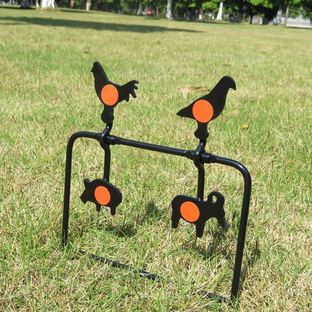 

4 Four Animals Targets Automatic Reset Rotating Shooting Target For Hunting Shooting Accessory