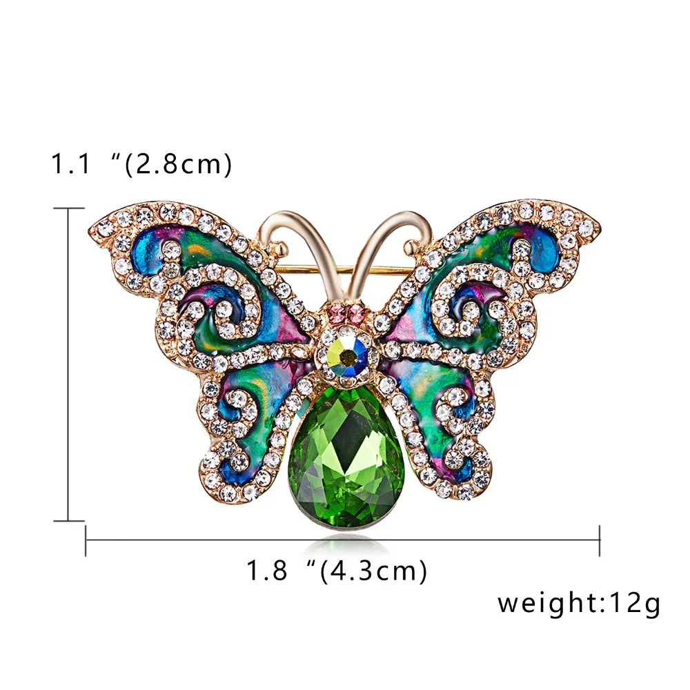 Rinhoo Зеленая бабочка маленькое насекомое брошь булавки животное Броши для женщин украшения ювелирные изделия аксессуары
