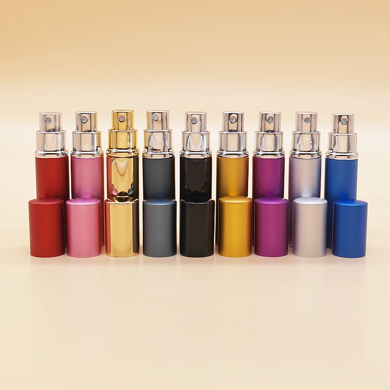 

100Pcs/lot 5ml Portable Refillable Bottle With Metal Spray &Parfum Case With Colorful ForDHL Free Shippingse