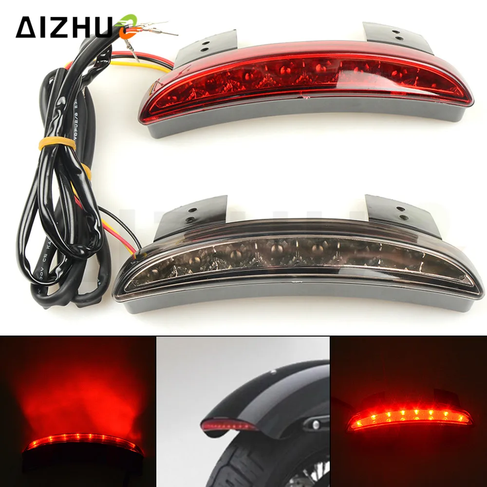 Moto for Harley Davidson XL 883L Sportster 2008 2009-2014 LED Chopped Fender Edge Rear Tail Brake Running Stop Light Turn Signal