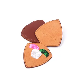 

Guitar Pick Holder Genuine Leather Guitarra Plectrum Case Bag Keychain Shape Guitar Accessories High Quality