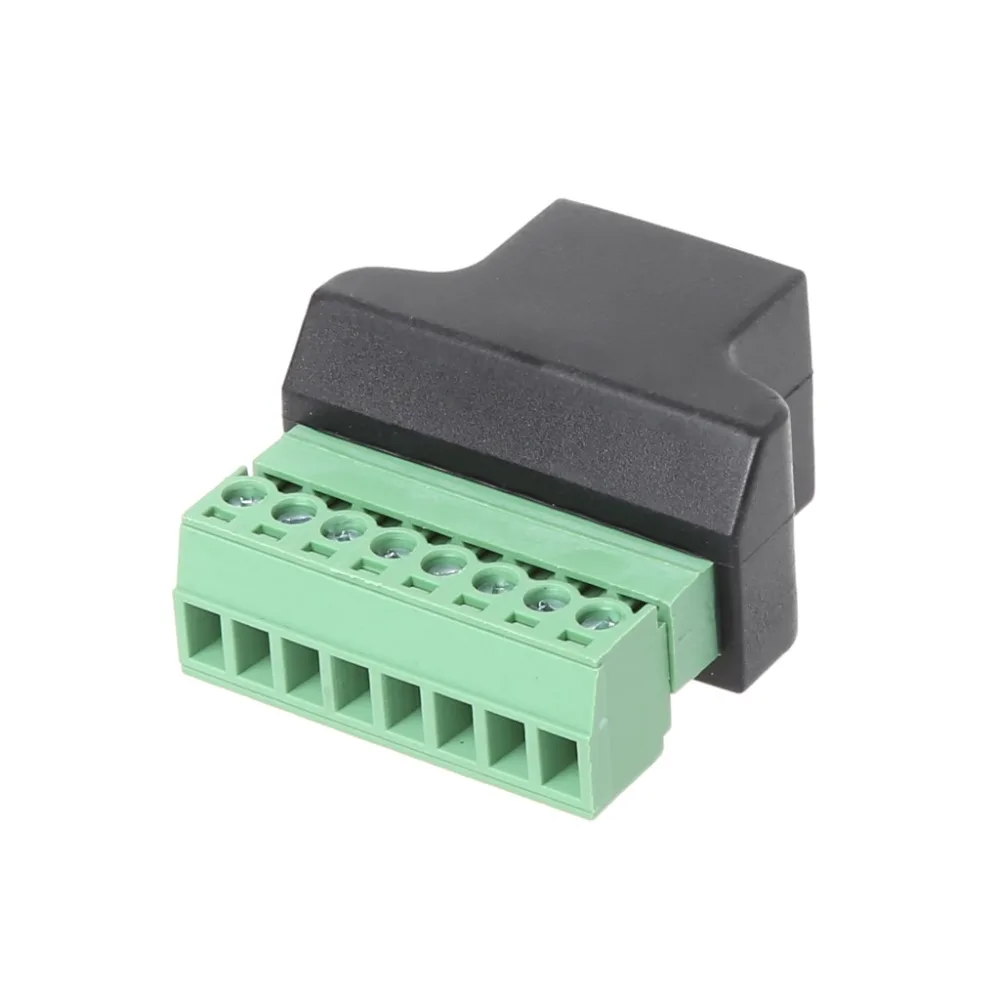 RJ45 Женский Винтовые клеммы 8 контактный разъём Ethernet коаксиальный кабель