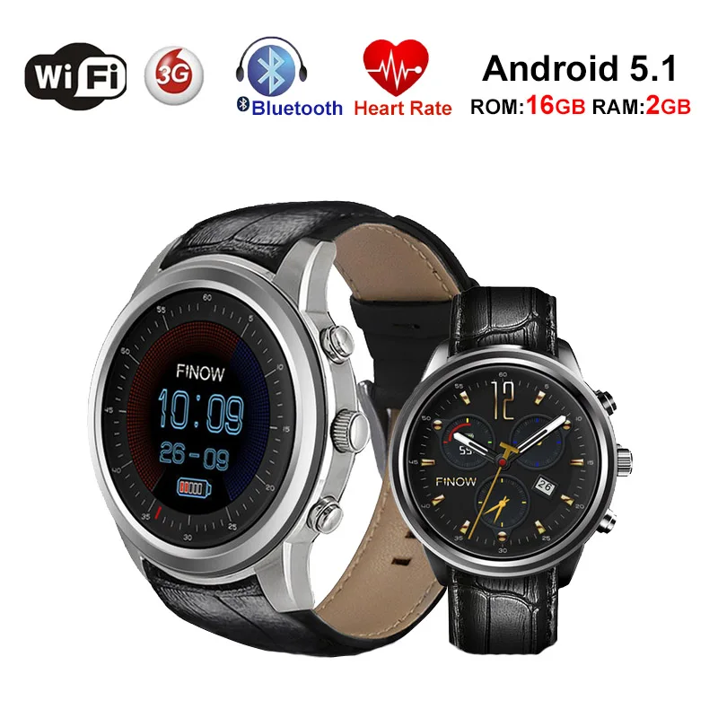 

X5 Air Smart Watch RAM2GB ROM 16GB MTK6580 Wearable Bluetooth Heart rate Wifi GPS Watch Phone Android5.1 3G Smartwatches For IOS