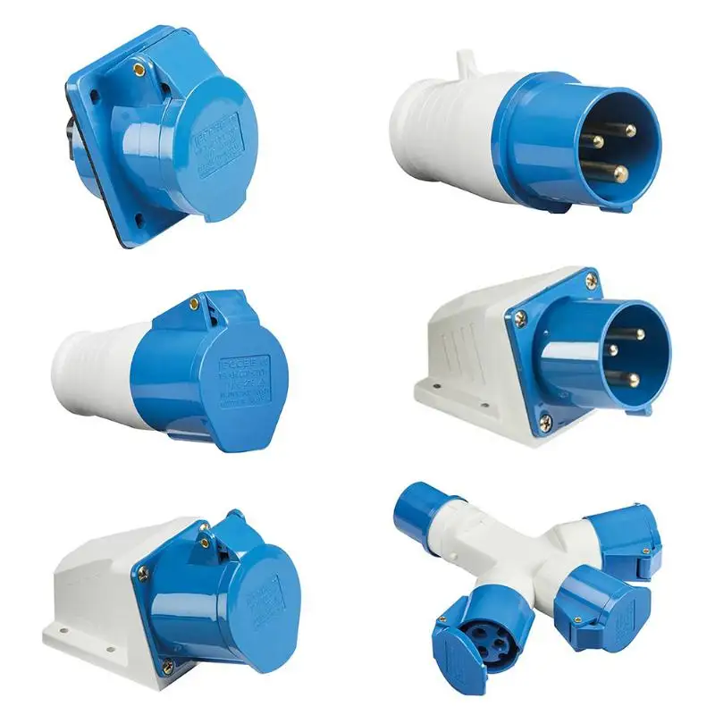 

240V 16A 3PIN Waterproof Socket Industrial Plug IP44 2P+E Male Female for Field Work Workshop and Warehouse
