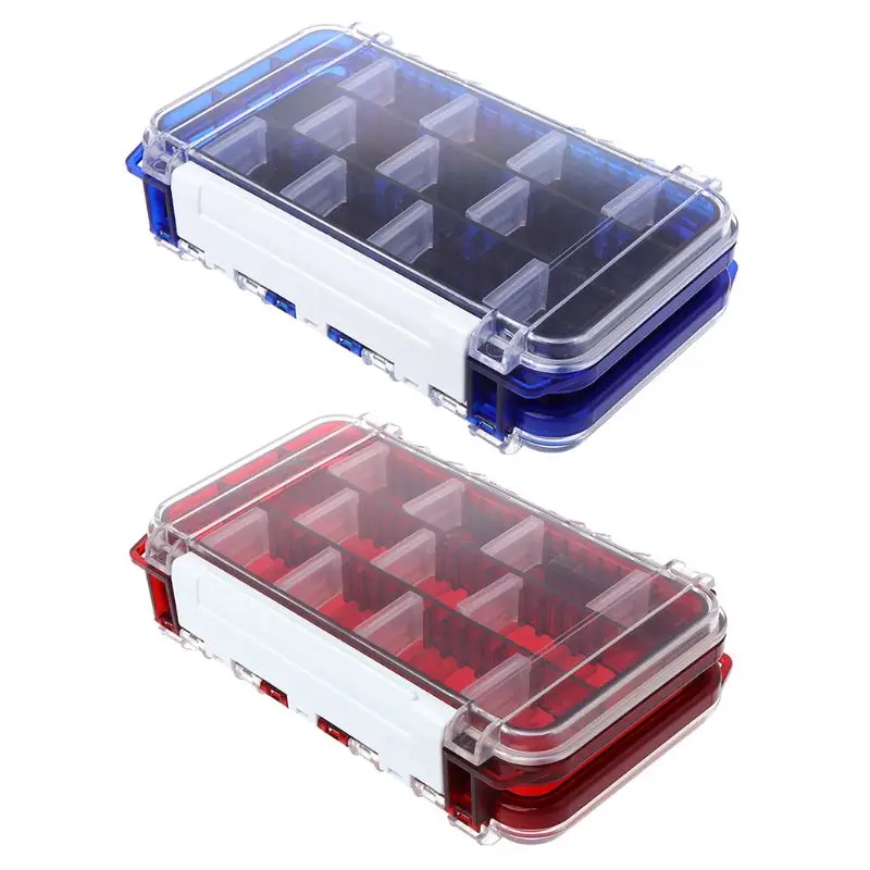 

Fishing Case Double Layer Grids Compartment Box Storage Portable Waterproof Lure Baits Hooks Organizer Tackle Accessories