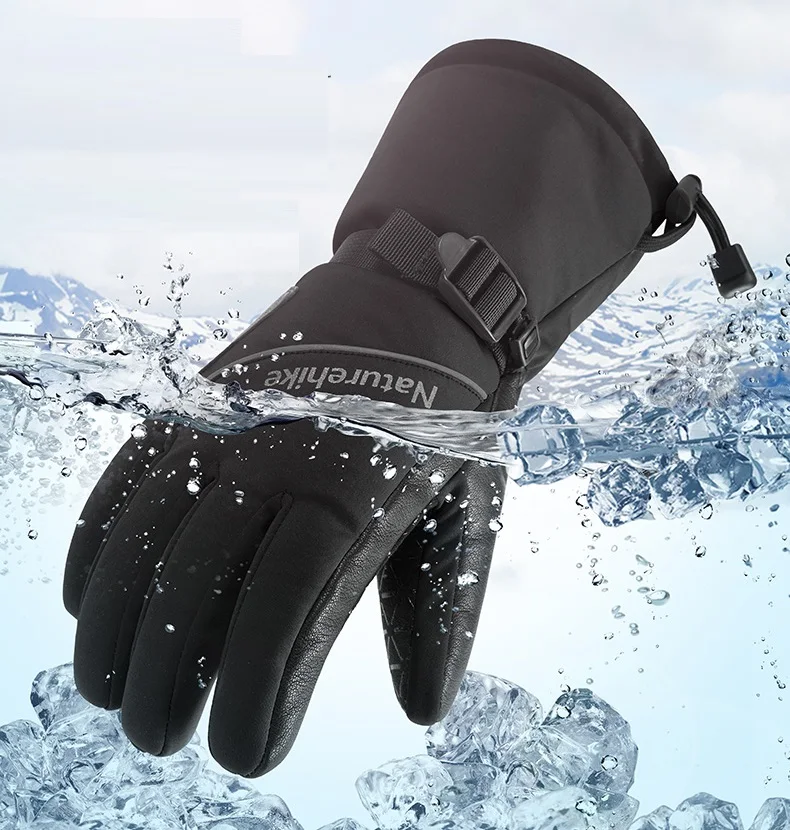 Водонепроницаемые лыжные перчатки Naturehike-30 градусов, ветрозащитные перчатки для сноуборда и снегохода, флисовые теплые лыжные перчатки