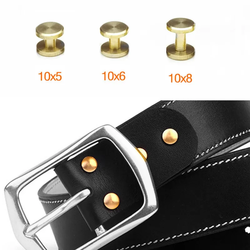 

5mm/6mm/8mm DIY Luggage Leather metal Craft Solid Screw Nail Rivet flat Head Belt/strap Rivets Book screws craft copper Wh
