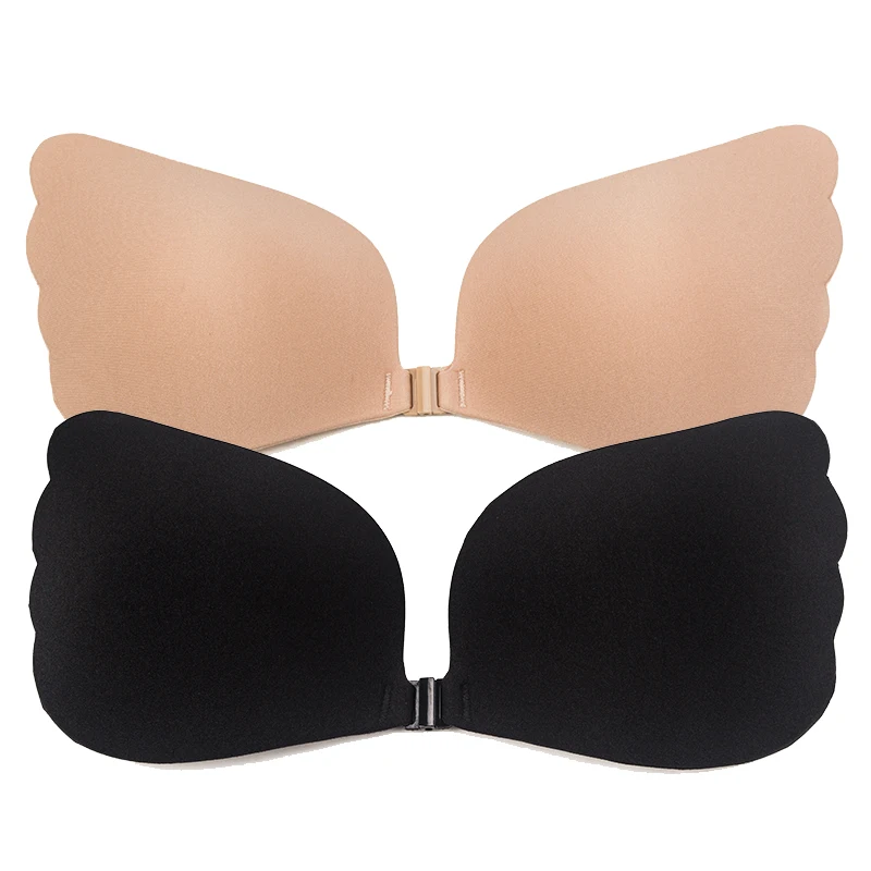 DODOING Sexy Push Up Fly Invisible Bra Blackless Seamless Ladies Lingerie Self Adhesive Strapless Bralette Wings Of The Goddess