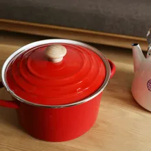 Красная эмаль супница горшок Винтаж объем 5л диаметр 24 см