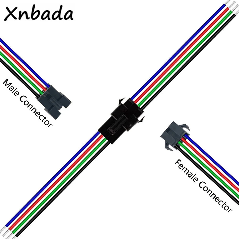 JST connector male and female 10-100 pairs 2pin/3pin/4pin/5pin for 5050/3528 WS2812B/WS2811 LED Strip