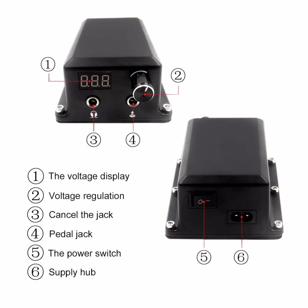 1 шт. тату питания цифровой ЖК-дисплей для постоянного тату машинка для макияжа Наборы Регулируемый источник питания напряжение
