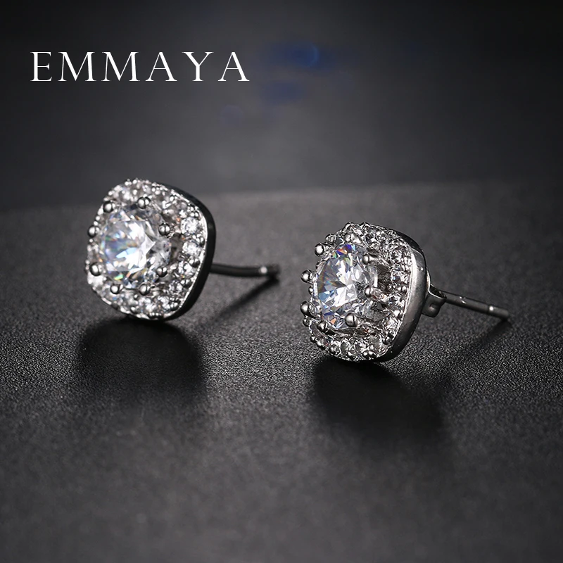 Женские серьги пусеты Emmaya модные украшения с кристаллами подарок на Новый год