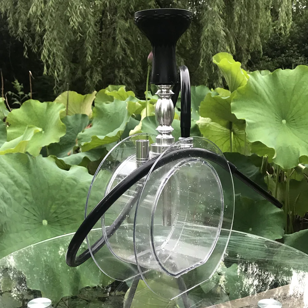 Новый Круглый акриловый кальян набор воды трубка-кальян с Sheesha силиконовые чаша шланг металлические щипцы для воды кальян наргиле Cachimba