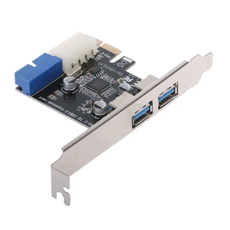 2 портами плата PCI Express USB 3,0 спереди Панель с Управление карта адаптер 4-контактный & 20-контактный Фирменная Новинка