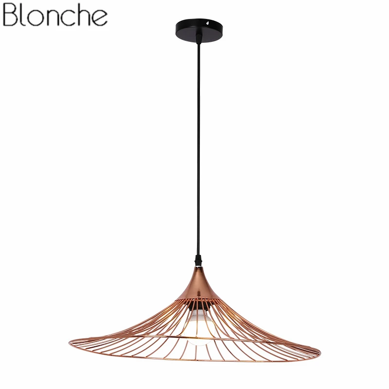 

Modern Straw Hat Pendant Lights Led Home Decor Hanging Lamp for Kitchen Living Room Loft Industrial Fixture Suspension Luminaire