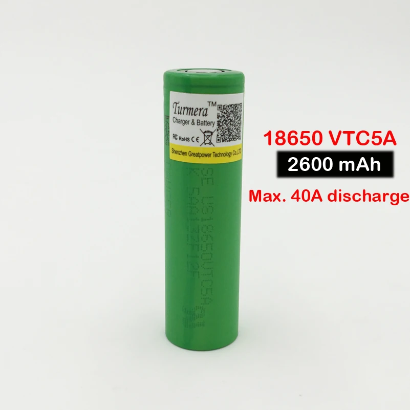 Батарея 18650 механический мод батарея 3,7 в 2600 мАч VTC5A литий-ионный аккумулятор 18650 для vape box Turmera 18650
