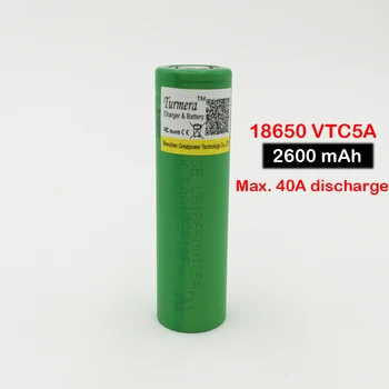 

Battery 18650 mechanical mod battery 3.7V 2600mAh VTC5A rechargeable Li-ion battery 18650 for vape box Turmera 18650