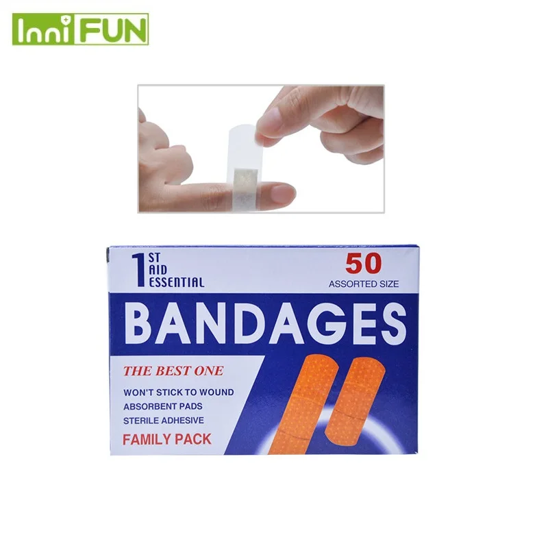 

50Pcs First Aid Dressings Sterile Hemostasis Stickers Plaster Bandage Strip Healing Wound Blister Cushions Foot Care