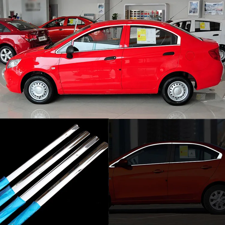 

10pcs Stainless Steel Door Window Frame Sill Molding Trim For Chevrolet Sail