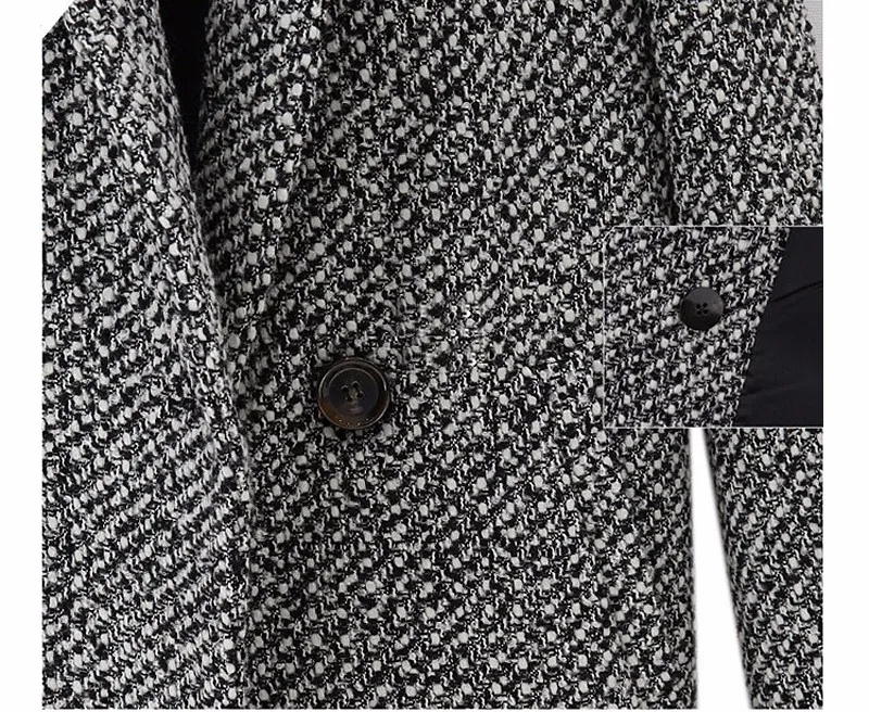 2019 осенне-зимнее женское пальто твидовое пальто ветровка длинная секция Плюс Размер толстая секция мода Повседневный дикий стиль