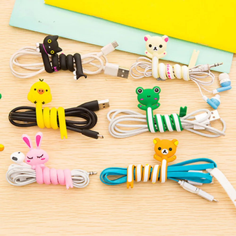 1 PC Cartoon Cable Winder Wire Ties TV Computer Earphone Organizer Holder Winding Thread Tool At Random | Дом и сад