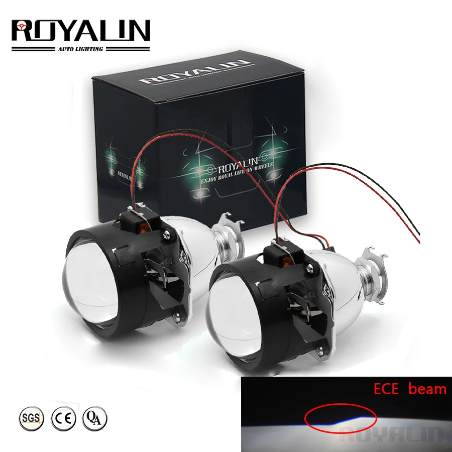 ROYALIN Bi Xenon H1 фары проектор HID Биксеноновые линзы 2 5 дюймов H4 H7 Автомобильные