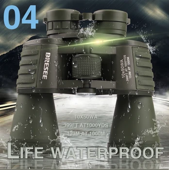 

Portable 10x50WA Green Film HD Binoculars Telescope Zoom glasses Handheld Telescopes Hunting Camping Adjustable Professional