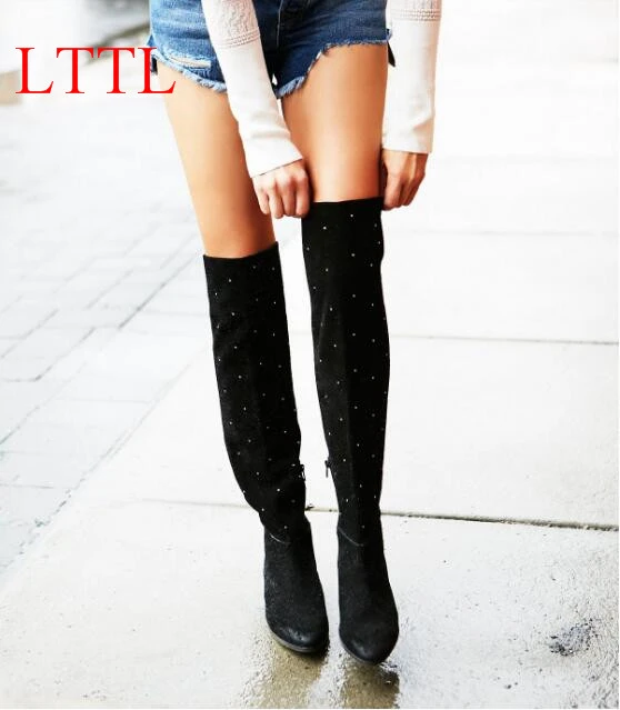 studded tall boots
