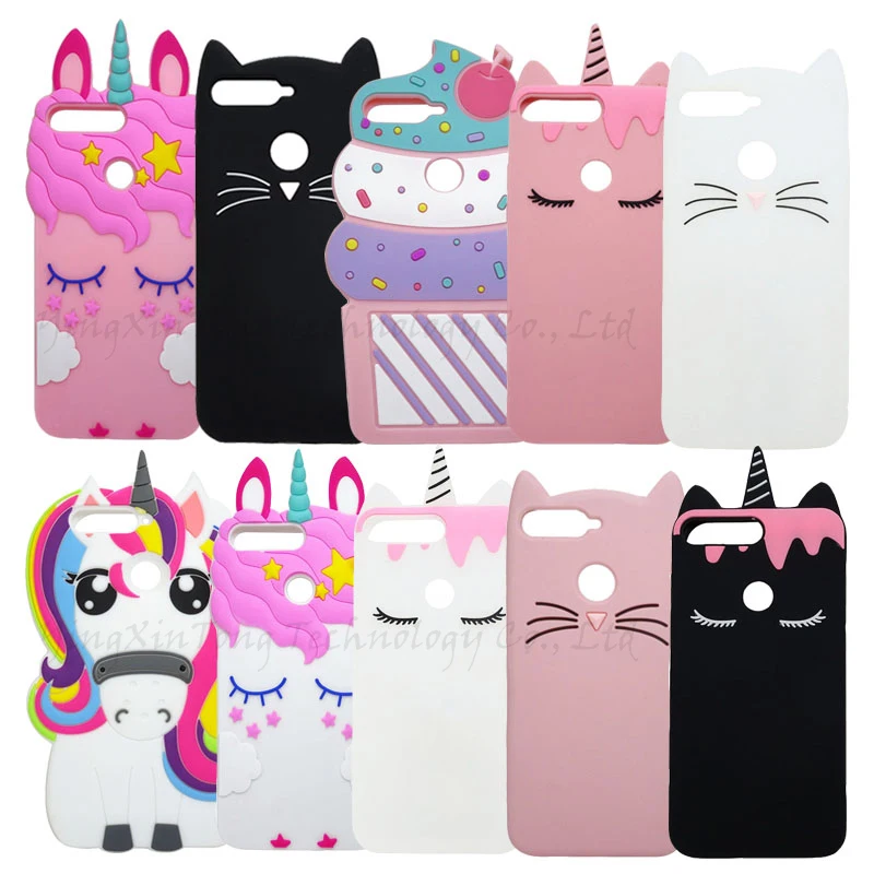 

For Huawei Honor 7C Case Cover 5.7" Cute Cartoon Soft Silicone Cat Unicorn Ice Cream Phone Back Case For Huawei Honor 7C AUM-L41
