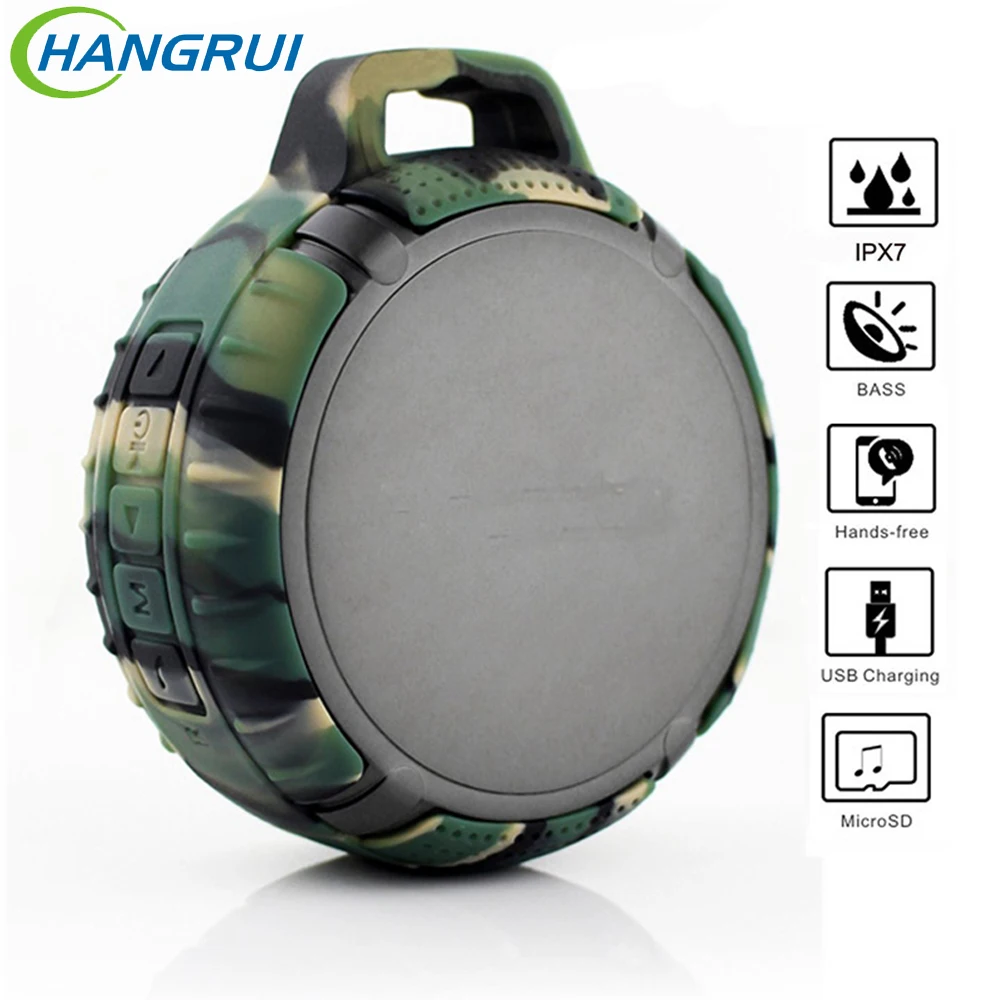 Camo bluetooth speaker column portable wireless bass music speakers for phone IPX7 waterproof outdoor loudspeaker SD card jack Camo bluetooth speaker column portable wireless bass music speakers for phone IPX7 waterproof outdoor loudspeaker SD card jack