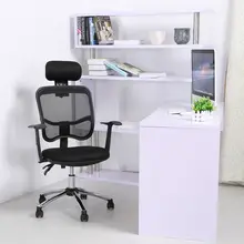 1PC Black High Back Mesh Chair Executive Office Chair Swivel Desk Task Lumbar chairs Black with Padded Armrest and Headrest 1149
