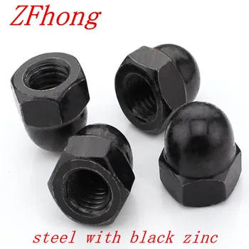 

20PCS M3 M4 M5 M6 M8 M10 M12 Steel with black hex cap nut acorn nuts