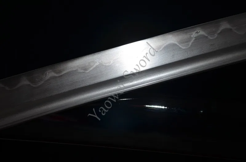 US $229.00 41 Folded Damascus steel CLAY TEMPERED IRON TSUBA JAPANESE SAMURAI SWORD KATANA REAL SHARP CAN CUT BAMBOO TREE coffee ito