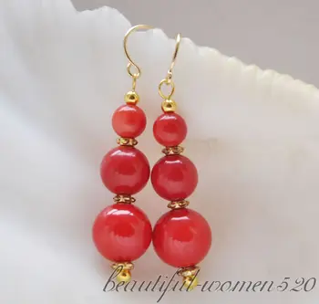 

Z4700 Natural red coral Sterling Earrings