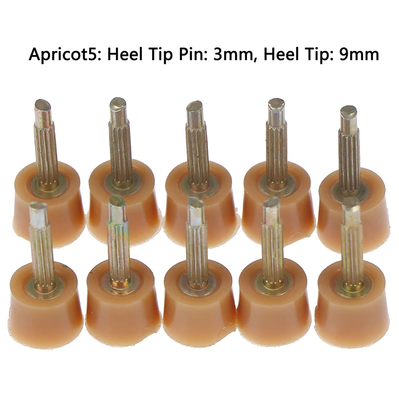 5 пар наконечников для ремонта каблуков шпильки для обуви наконечники для кранов дюбель для подъемников Сменные аксессуары для ремонта обуви - Цвет: Apricot 5