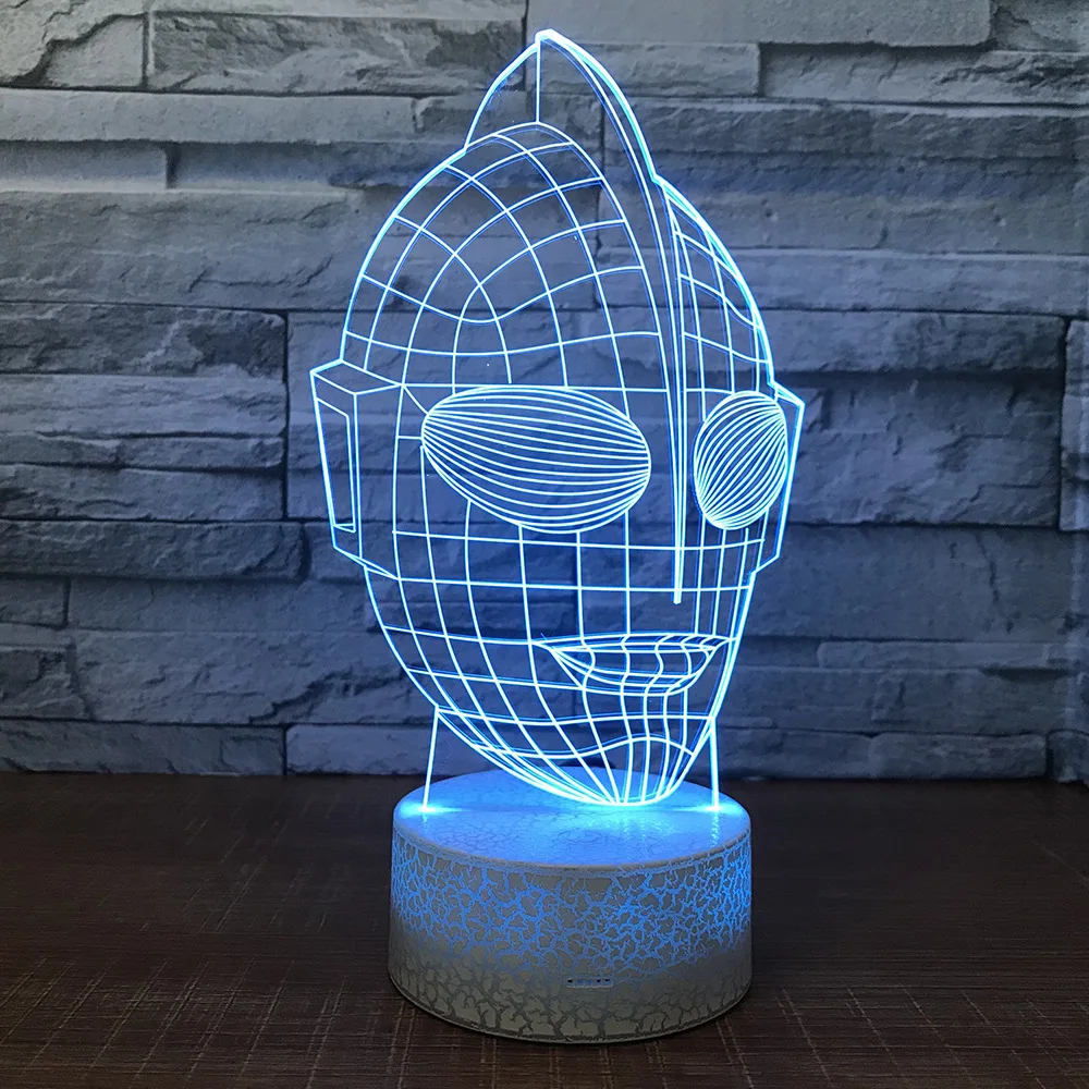 

3D Cartoon Ultraman LED RGB Night Light 7 Color Change Desk Light Action Figures 053 Boys Girls Christmas Toys