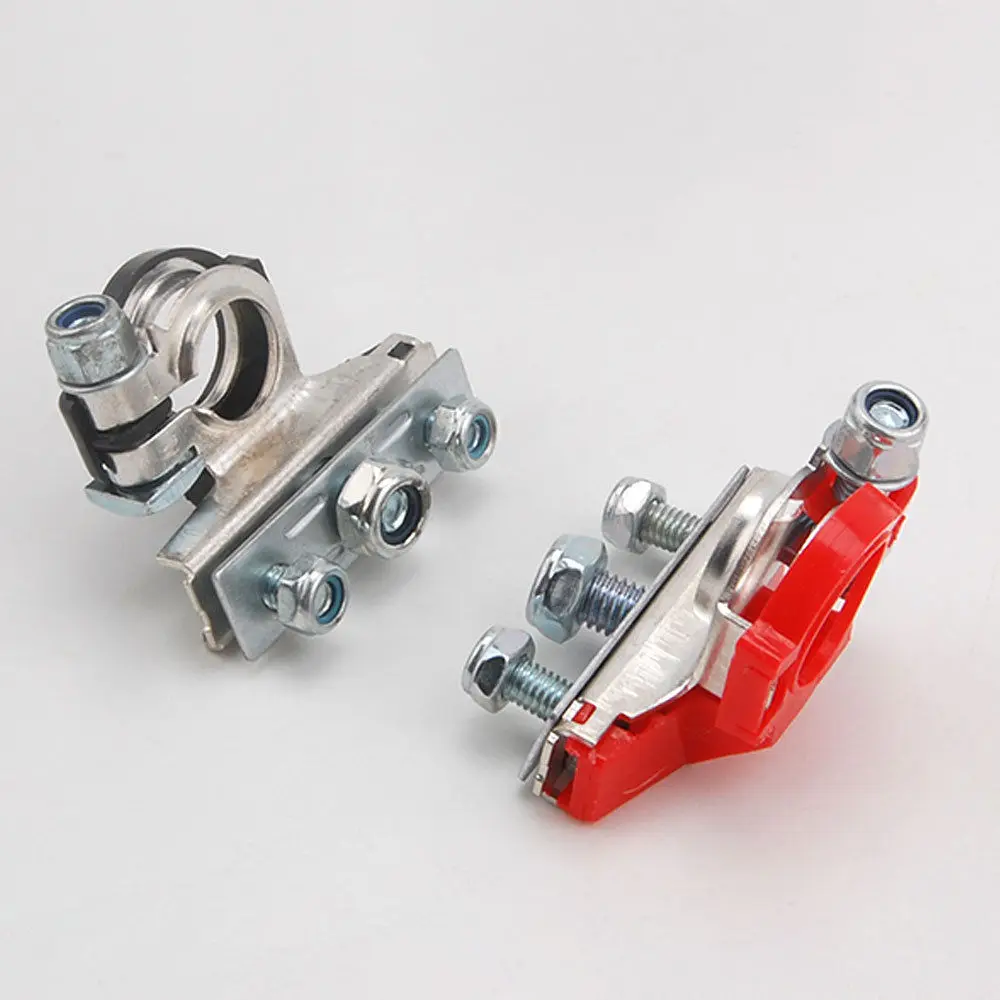 2x Leisure Battery Terminals Connectors Clamps Car Van Caravan Motorhome Red BLK