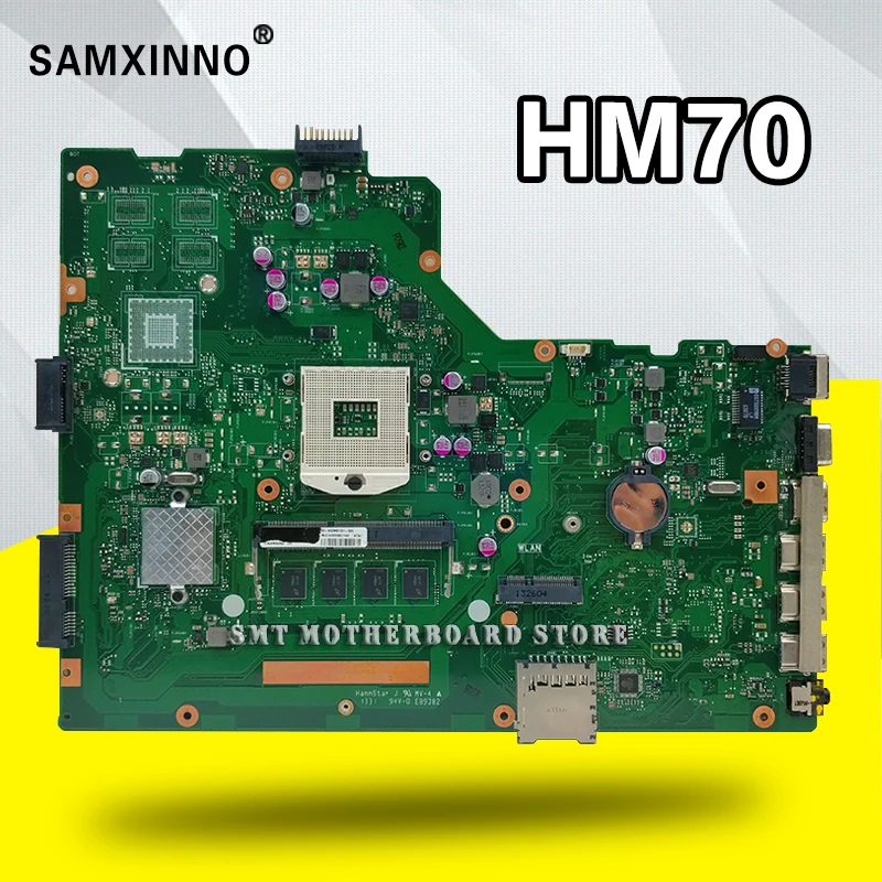 

X75A 4G RAM HM70 Mainboard REV 2.0 For ASUS R704V X75VD X75A X75A1 X75V X75VB X75VC Laptop Motherboard 60-NDOMB1501-B06