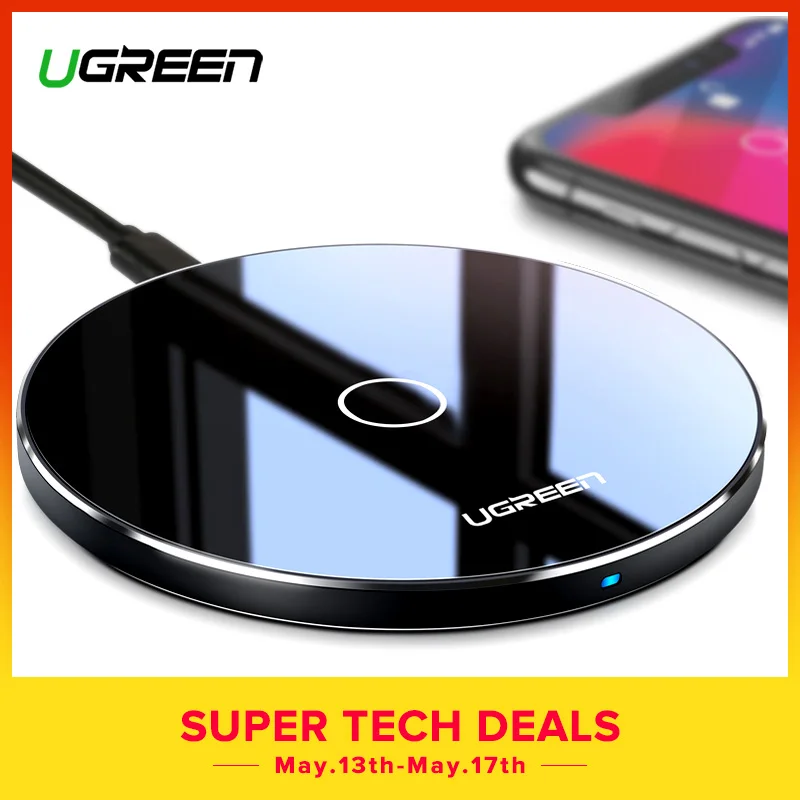 Ugreen 10W Qi Wireless Charger for iPhone X XS XR 8 Plus Fast Wireless Charging Pad for Samsung S8 S9 S10 Xiaomi mi 9 Charger Ugreen 10W Qi Wireless Charger for iPhone X XS XR 8 Plus Fast Wireless Charging Pad for Samsung S8 S9 S10 Xiaomi mi 9 Charger